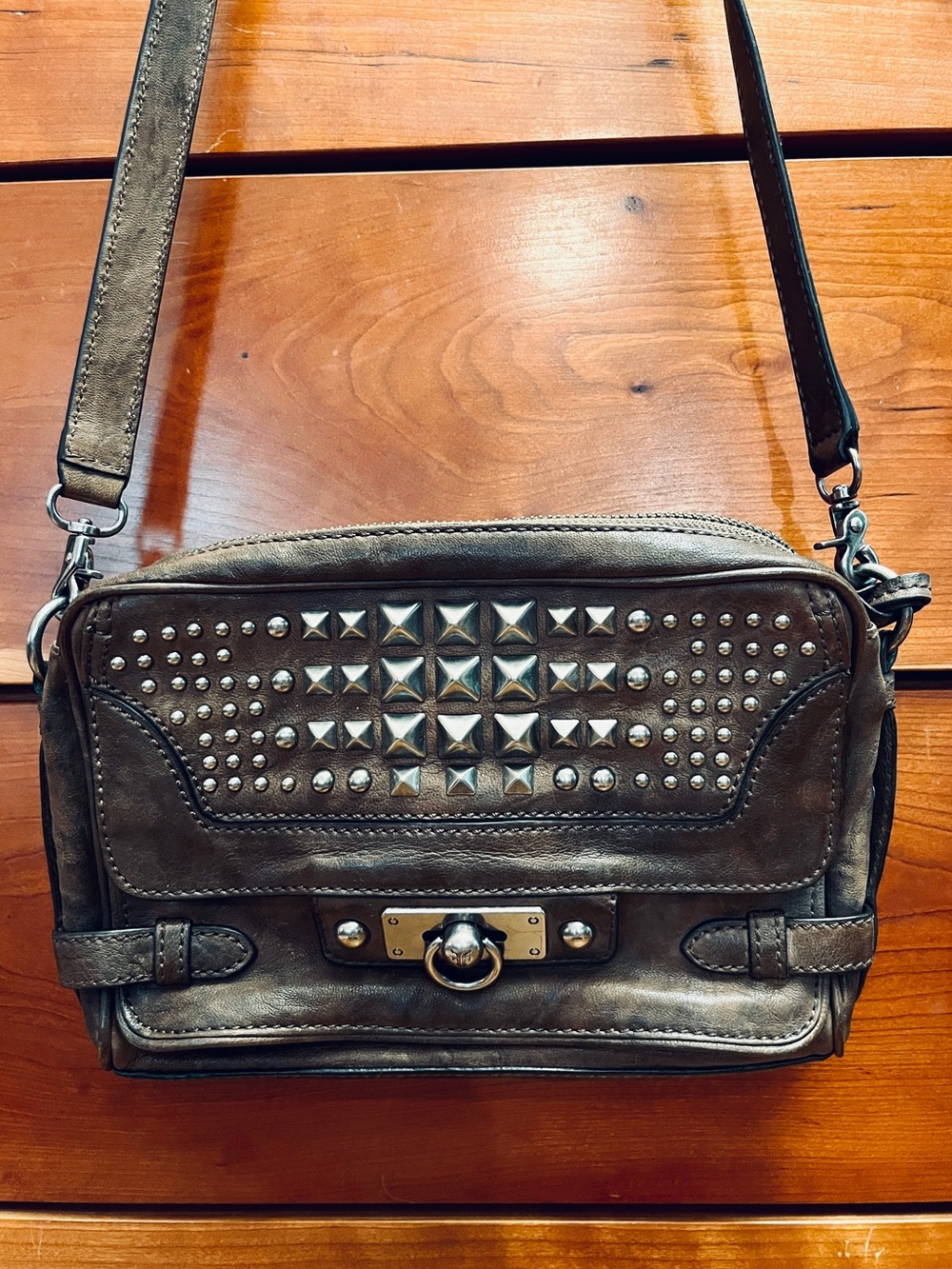 Frye Brown Studded Cameron Bag